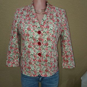 Talbots 3/4 sleeve floral jacket